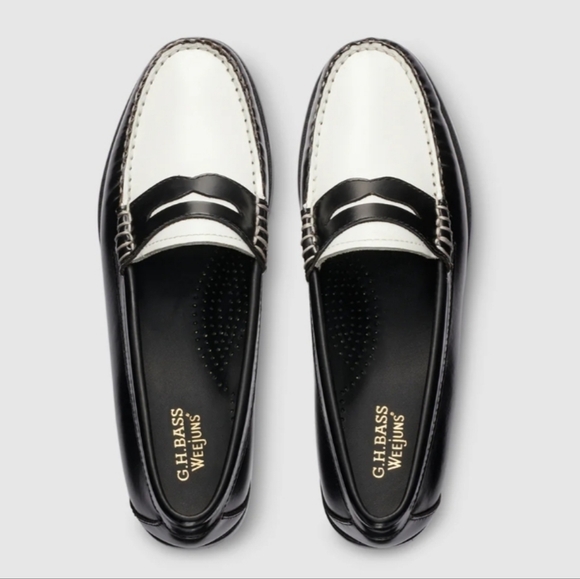 "Reduced" - G.H. Bass Weejuns loafers - WOMENS WHITNEY blk/white - Picture 7 of 9